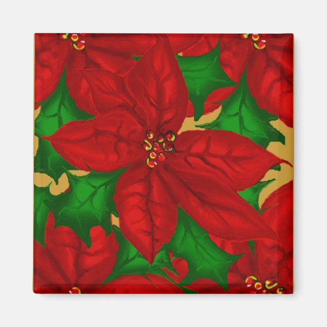 jul Poinsetta Magnet (Framsidan)