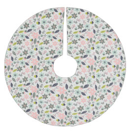 Jul Poinsettia Acorns Grått Aqua Lime Green Julgransmatta Borstad Polyester