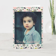 Jul Poinsettia Acorns Grått Aqua Lime Photo