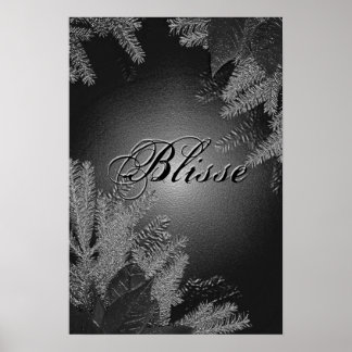 Jul Poinsettia Black och Grått Blisse III Poster