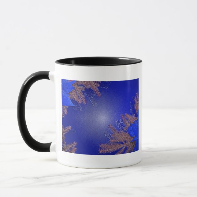 Jul Poinsettia Black och Grått I Mugg (Vänster)