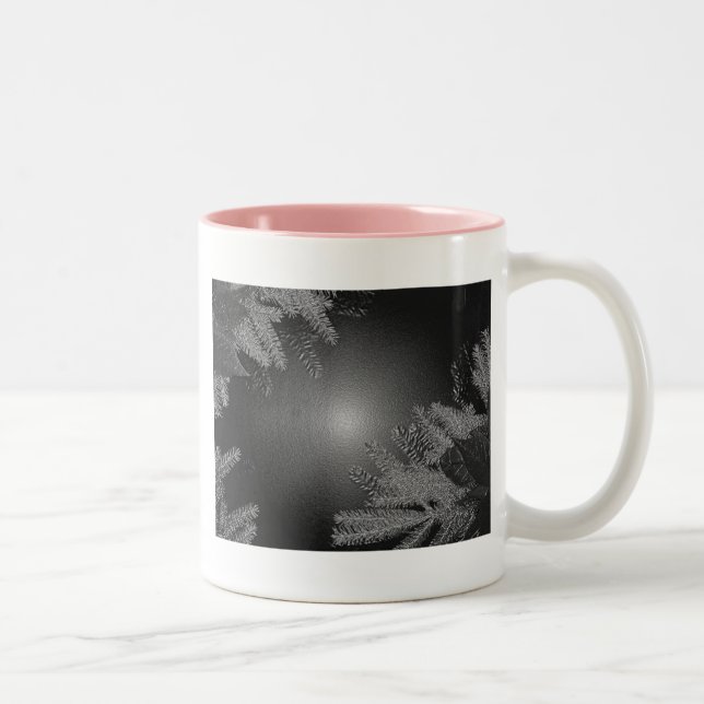 Jul Poinsettia Black och Grått II Två-Tonad Mugg (Höger)