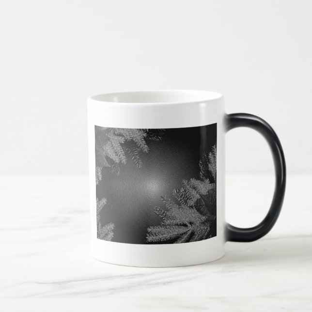 Jul Poinsettia Black och Grått III Magisk Mugg (Höger)