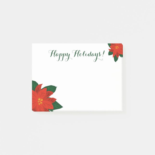 Jul poinsettia blomma Högtid Post-it Notes Block (Framsida)