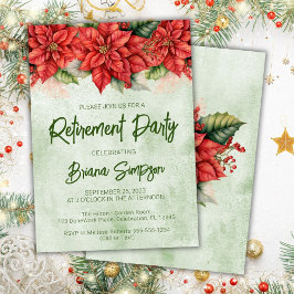 Jul Poinsettia Blommigt Pension Party Inbjudningar
