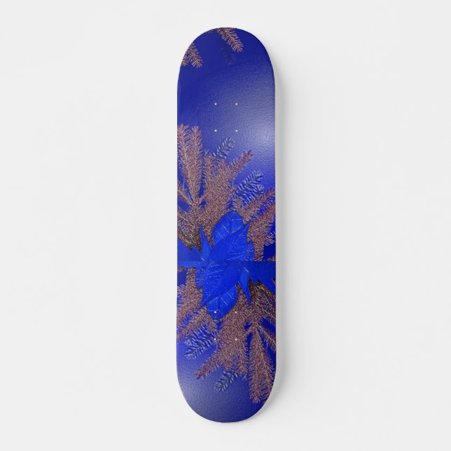 Jul Poinsettia Blue I Skateboard Bräda 20,5 Cm (Framsida)