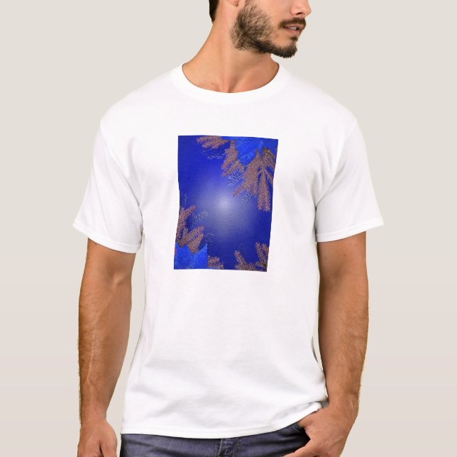 Jul Poinsettia Blue III Tee Shirt (Framsida)