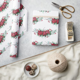 Jul Poinsettia Botanical Mönster Presentpapper