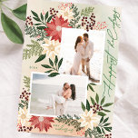 Jul Poinsettia Botanical Photo Collage Lycklig Julkort<br><div class="desc">💌 kärlek och sprid munterhet till helgdag med mitt omtänksamt utformade hälsningskort. Det här kortet är en arbetsyta för din helgdag till vänner, familj och högskolor. Jag lade till de fängslande designerna och det här definierade hela min samling helgdag. Jag hoppas att ni kärlek får kort och samlingar lika mycket...</div>