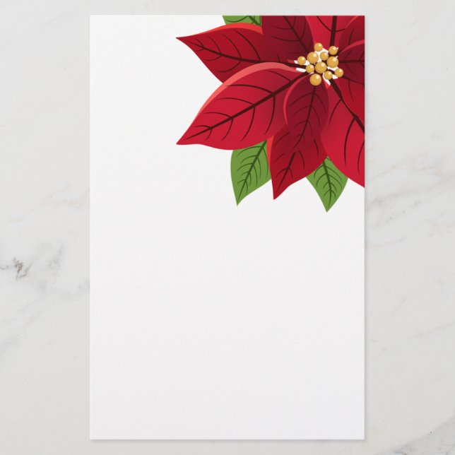 Jul Poinsettia Brevpapper (Framsida)