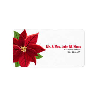 Jul Poinsettia Bröllop Adressetikett