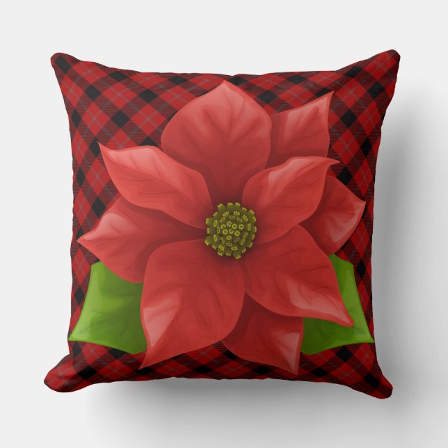 Jul Poinsettia Dekorativ kudde (Framsida)