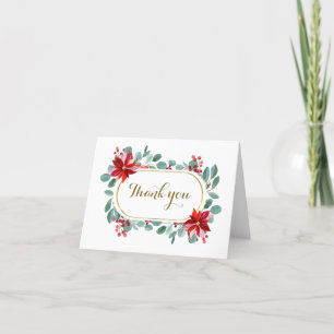 Jul Poinsettia Eucalyptus Inspirational Tack Kort