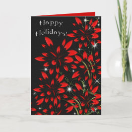 Jul Poinsettia Fireworks (kort) Helgkort