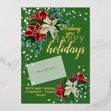 Jul Poinsettia Foil Gift Card Holder