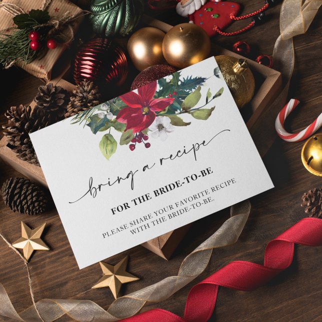 Jul Poinsettia för en Recept-Möhippa Tilläggskort (Skapare uppladdad)