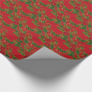 Jul Poinsettia-GIFT WRAPPING PAPPER-Red Presentpapper