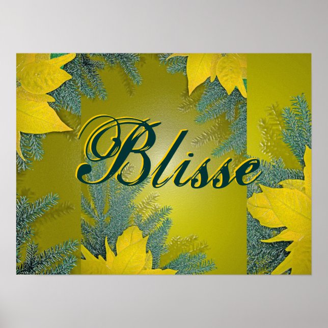 jul Poinsettia Guld Blisse Poster (Framsidan)