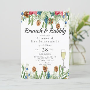 Jul Poinsettia Guld Bridesmaids Luncheon Inbjudningar