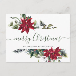 Jul Poinsettia Helgdag Corporate Hälsning Vykort