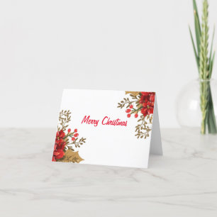 Jul Poinsettia Helgkort