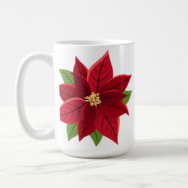 Jul Poinsettia Kaffemugg (Vänster)