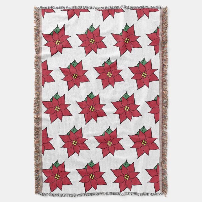 Jul Poinsettia Kastfilt  Filt (Framsidan Vertikal)