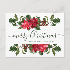jul Poinsettia Mistletoe Corporate Hälsning Helg Vykort
