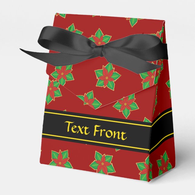 Jul Poinsettia Mönster Presentaskar (Framsidan Sidan)