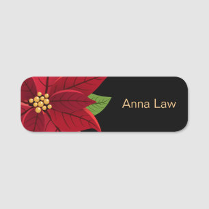 Jul Poinsettia Namnbricka