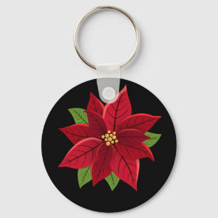 Jul Poinsettia Nyckelring