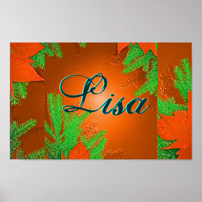 Jul Poinsettia Orange Delight Lisa II Poster (Framsidan)
