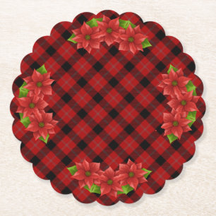 Jul Poinsettia Papper Underlägg