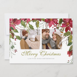 Jul Poinsettia Photo Personlig Julkort