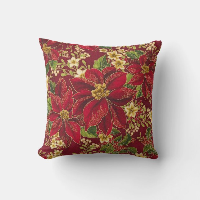 Jul Poinsettia Pillow! Kudde (Framsida)