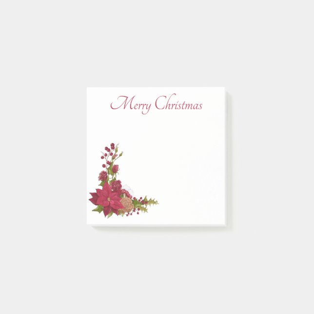 Jul Poinsettia Post-it Notes Block (Framsida)