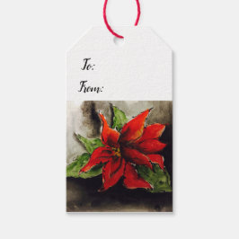 Jul Poinsettia Presentetikett