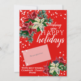 Jul Poinsettia Red Gift Card Holder Julkort