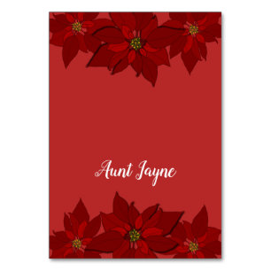 Jul Poinsettia Red Tent Place Cards Bordsnummer