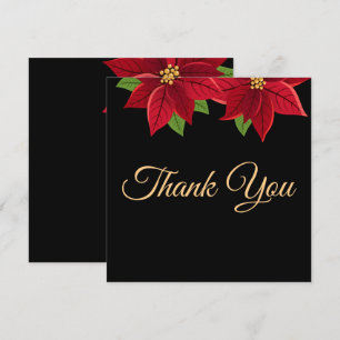 Jul Poinsettia Tack Kort
