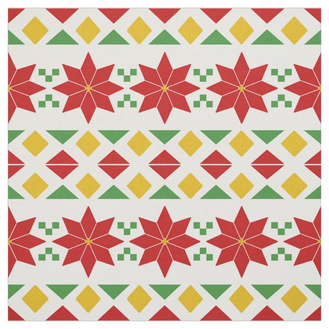 Jul Poinsettia Tyg (Provkarta)