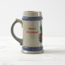 Jul Poinsettia Valp Designad Mugg Stein