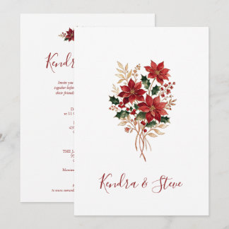 Jul Poinsettia Vinterbröllop TLW26 Inbjudningar