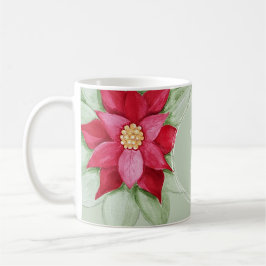 Jul Poinsettia Watercolor Hand-målat Kaffemugg