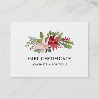 Jul Poinsettia Watercolor | Presentkort Rabattkort