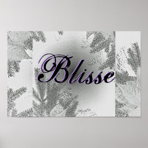 Jul Poinsettia White och Grått Blisse Poster