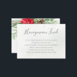 Jul Poinsettia Winter Greenery Bröllop Tilläggskort<br><div class="desc">Vackra stuvkort för smekmånadsfonder i bröllop med handmålade botaniska vattenfärgillustrationer av poinsettiblommor,  vintergröna,  gräs och grenar och bär av skarpsill. Perfektens val inför jul-bröllopen.</div>