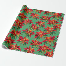 Jul Poinsettia Wrapping Papper