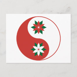 Jul Poinsettia Yin Yang Vykort