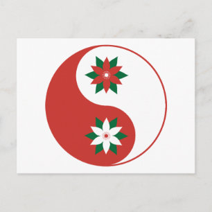 Jul Poinsettia Yin Yang Vykort